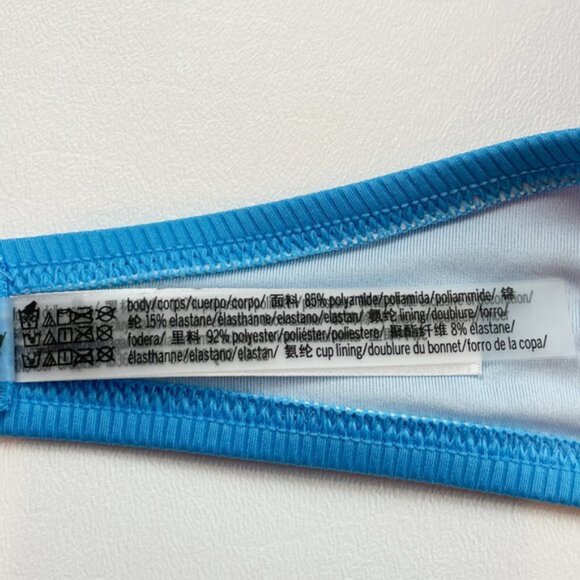 NWOT Victoria's Secret Swim Top 38C Bombshell Adds 2 Cup Sizes Blue Ribbed - Picture 8 of 8